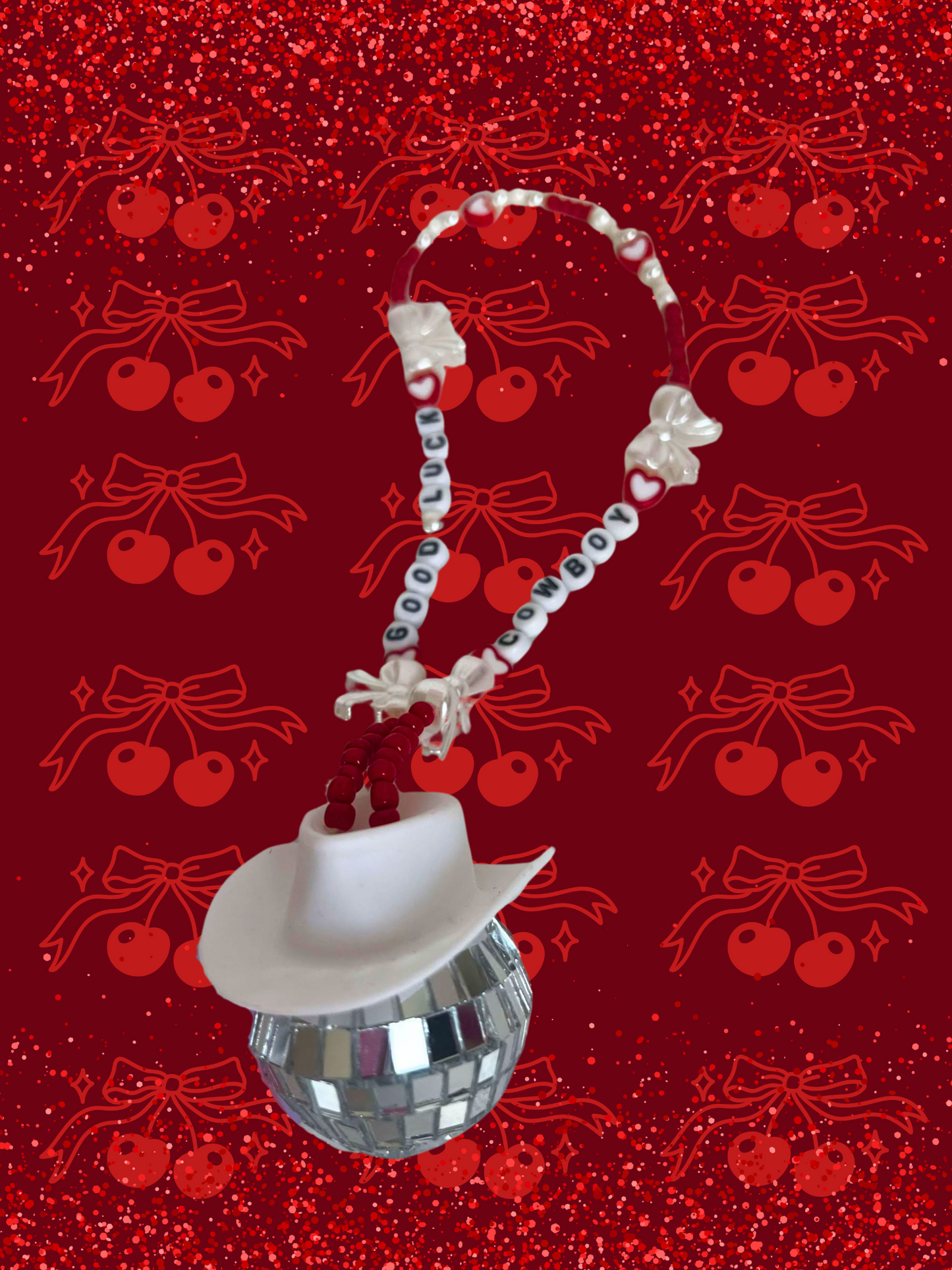 Good Luck Cowboy Rearview Mirror Charm