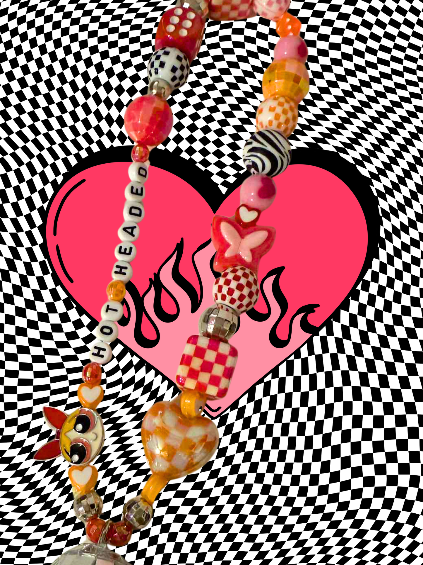 Hot Headed Rearview Mirror Charm