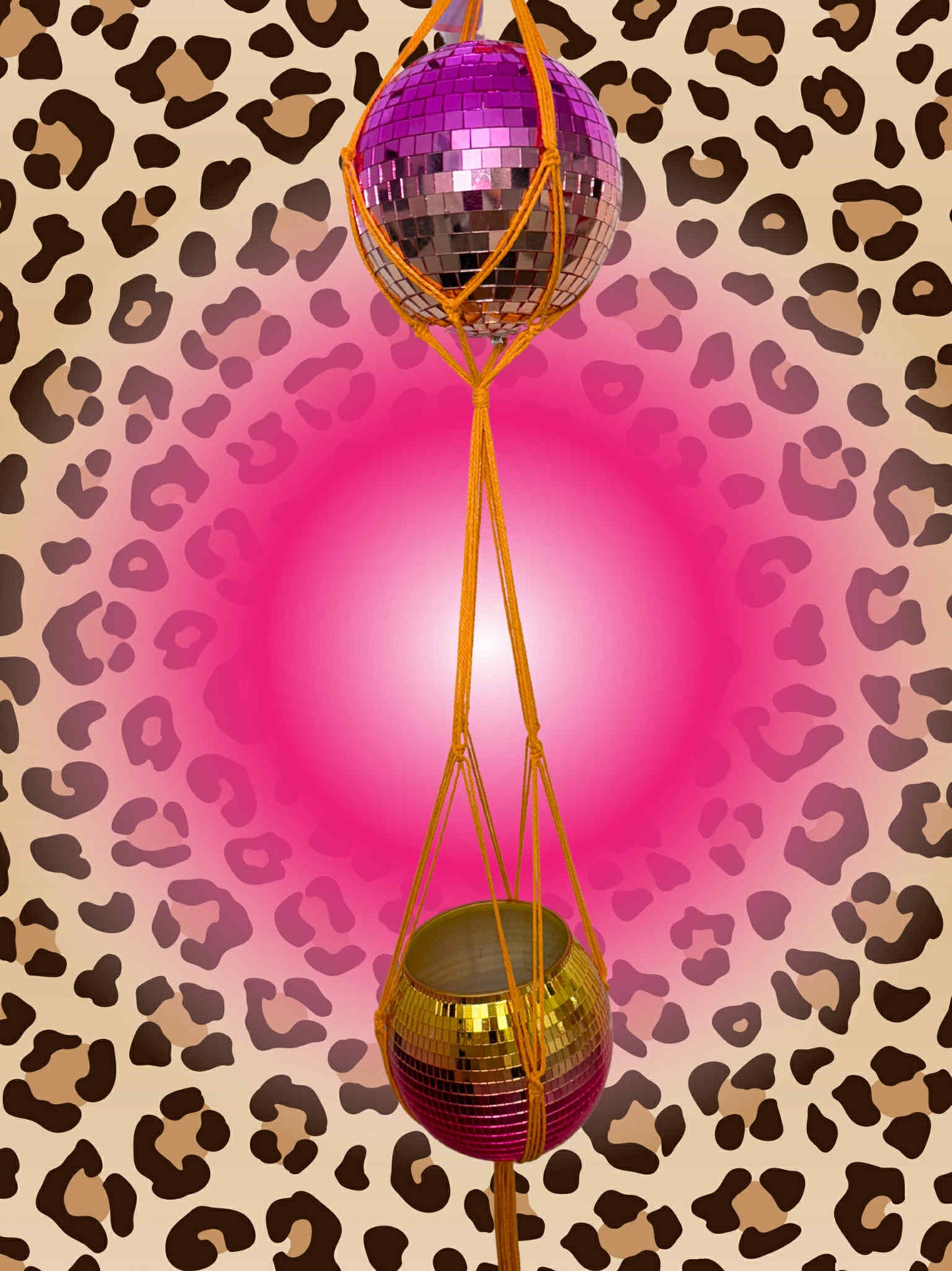 Cheetahlicious Macrame Disco Ball Hanger