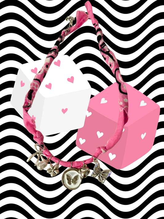 Just a Girl Bandana Charm Necklace