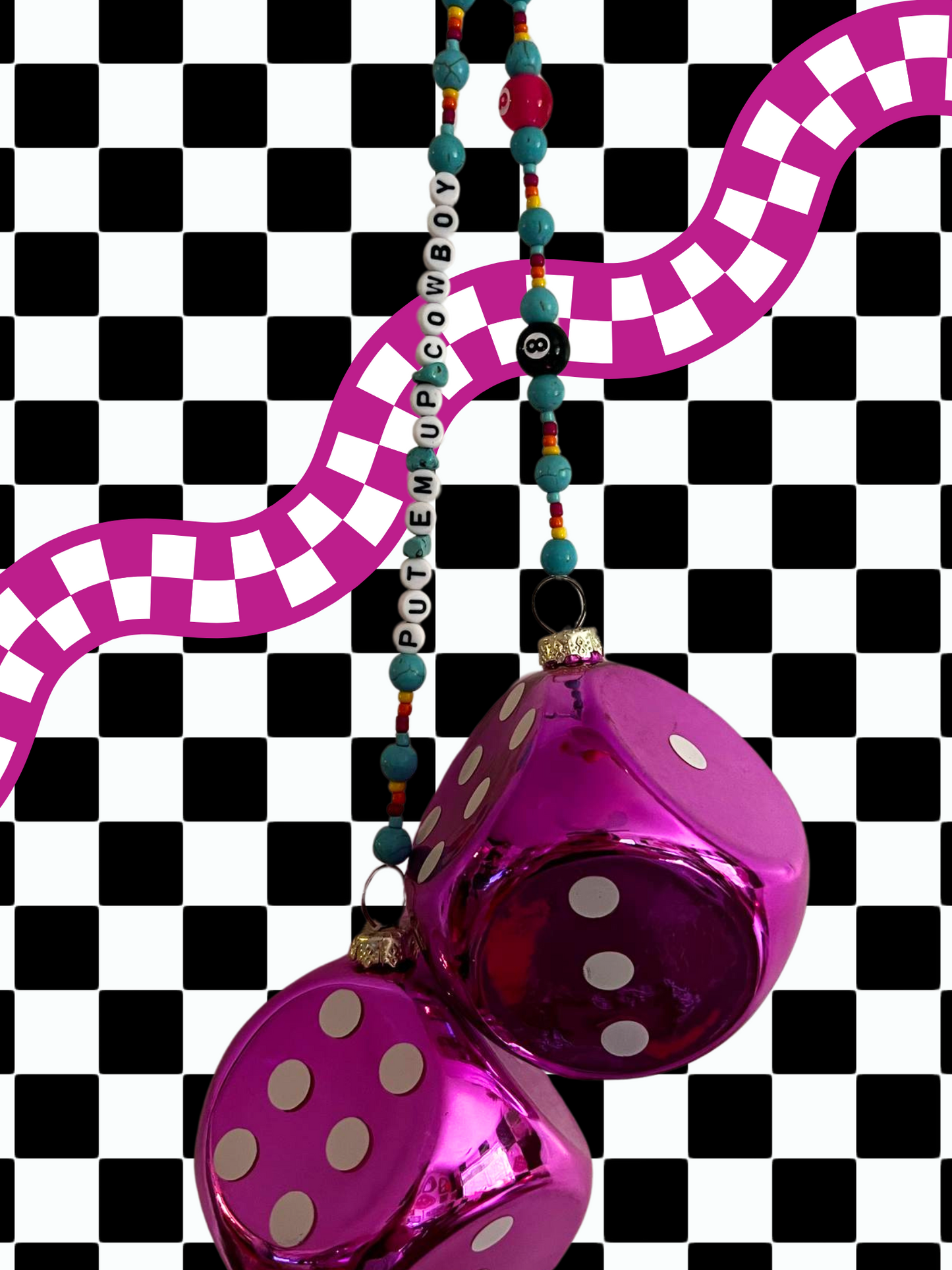 Put Em Up Cowboy Rearview Mirror Charm