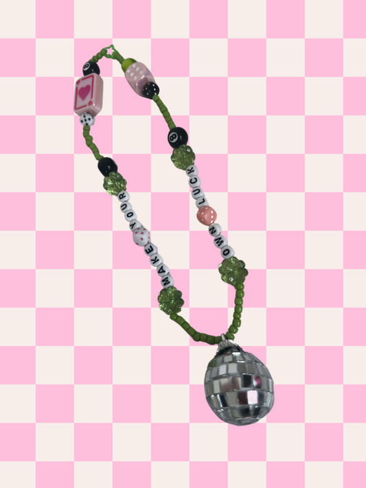 Make Your Own Luck Rearview Mirror Charm