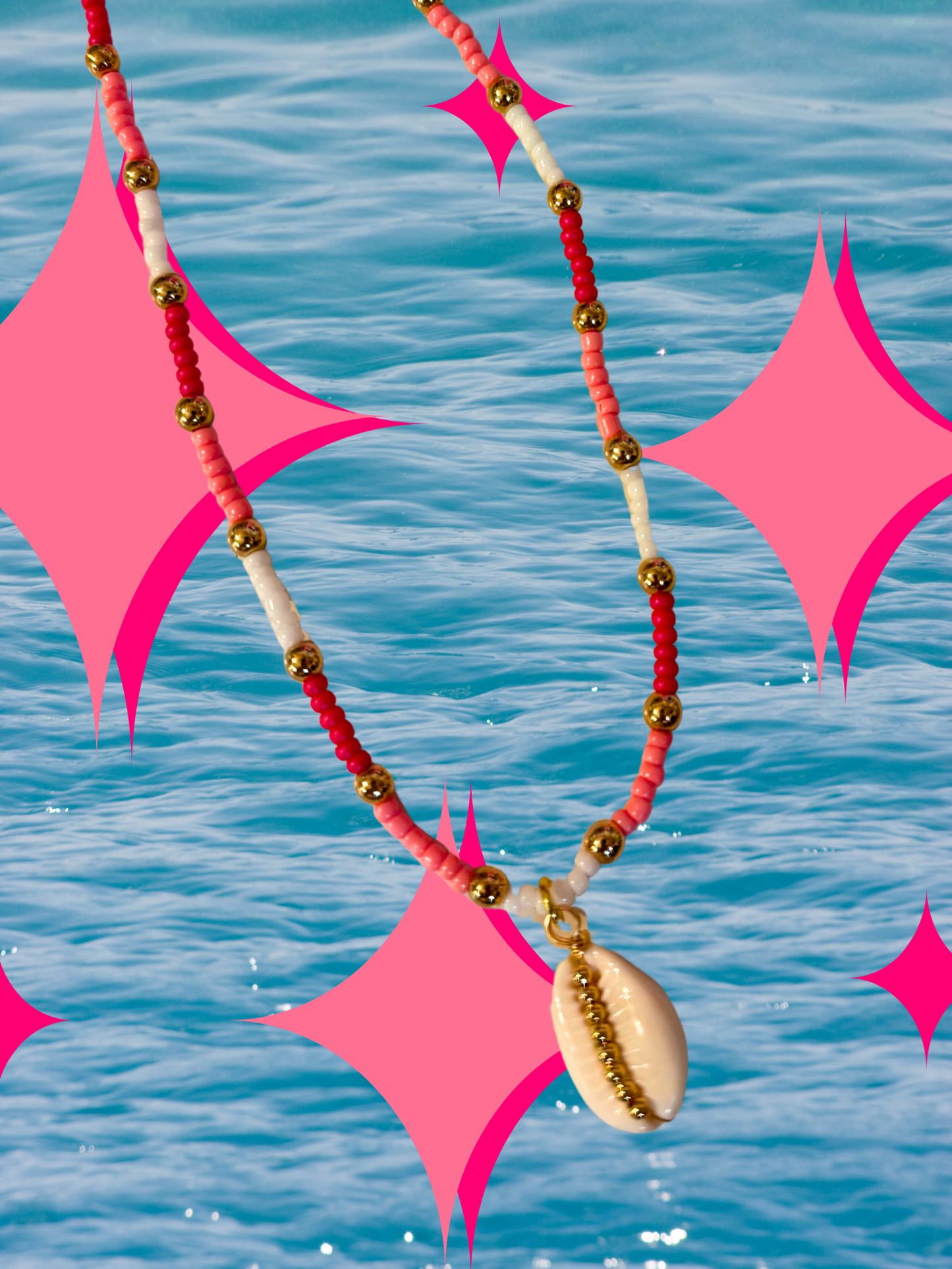 Pink Sunset Beaded Necklace