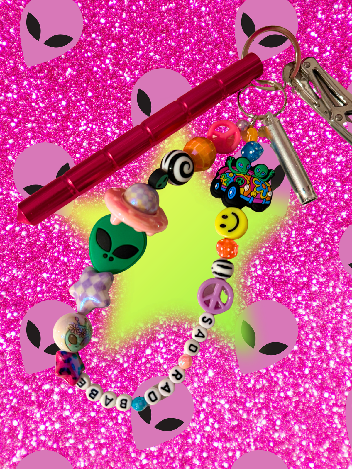Sad Rad Babe Protection Keychain