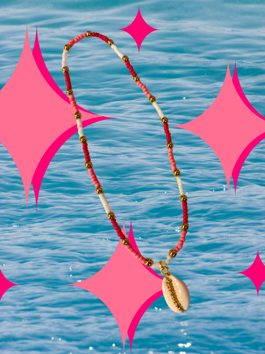 Pink Sunset Beaded Necklace