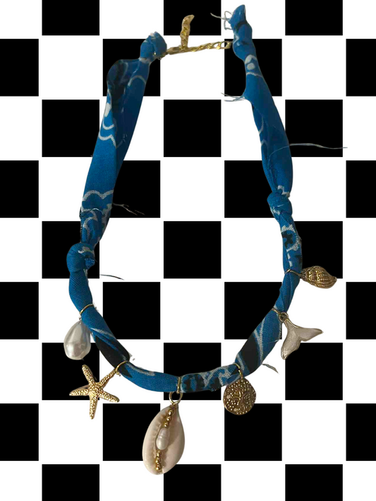Caught in a Riptide Bandana Charm Necklace