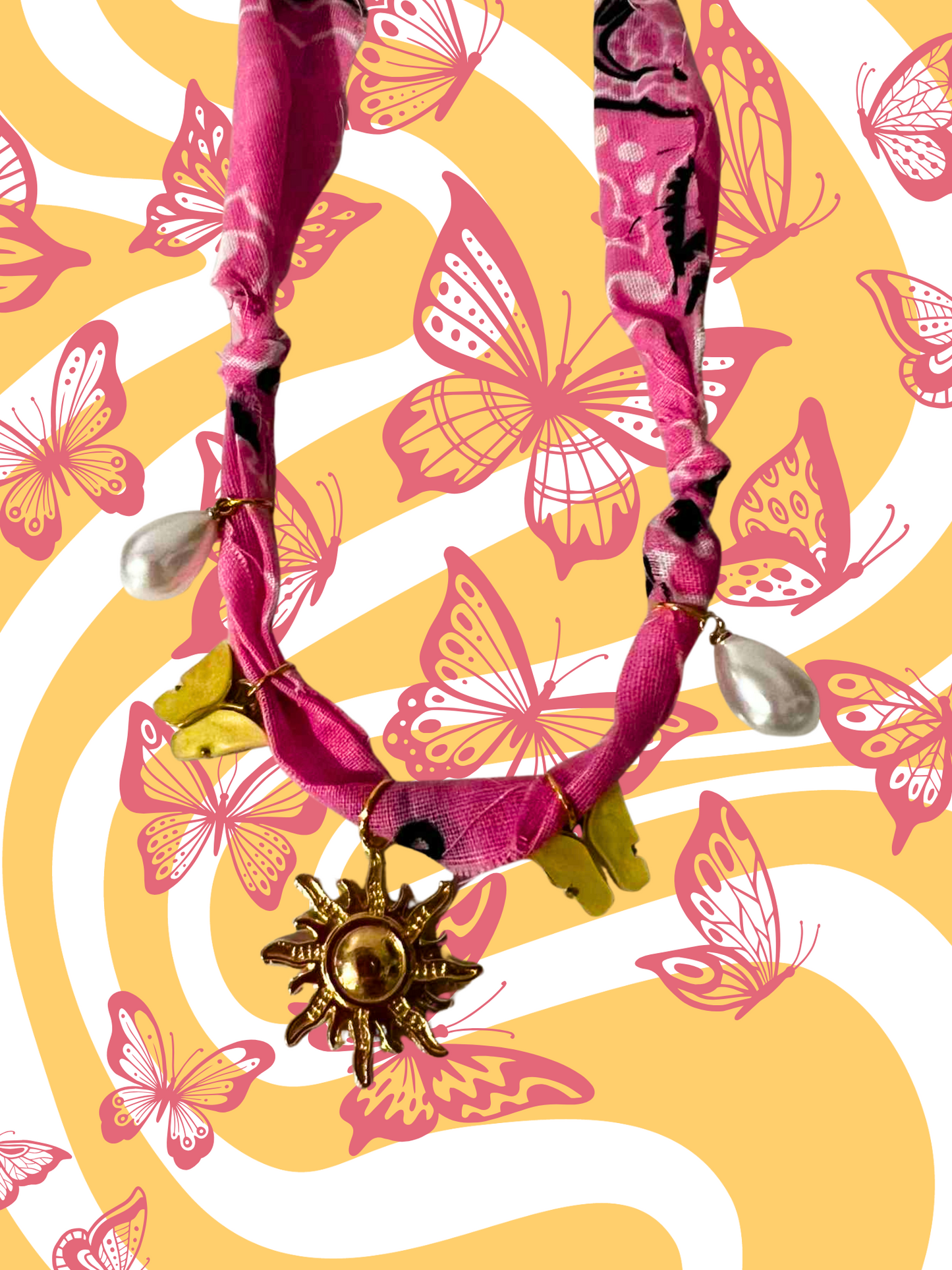 Sunny Girl Bandana Charm Necklace