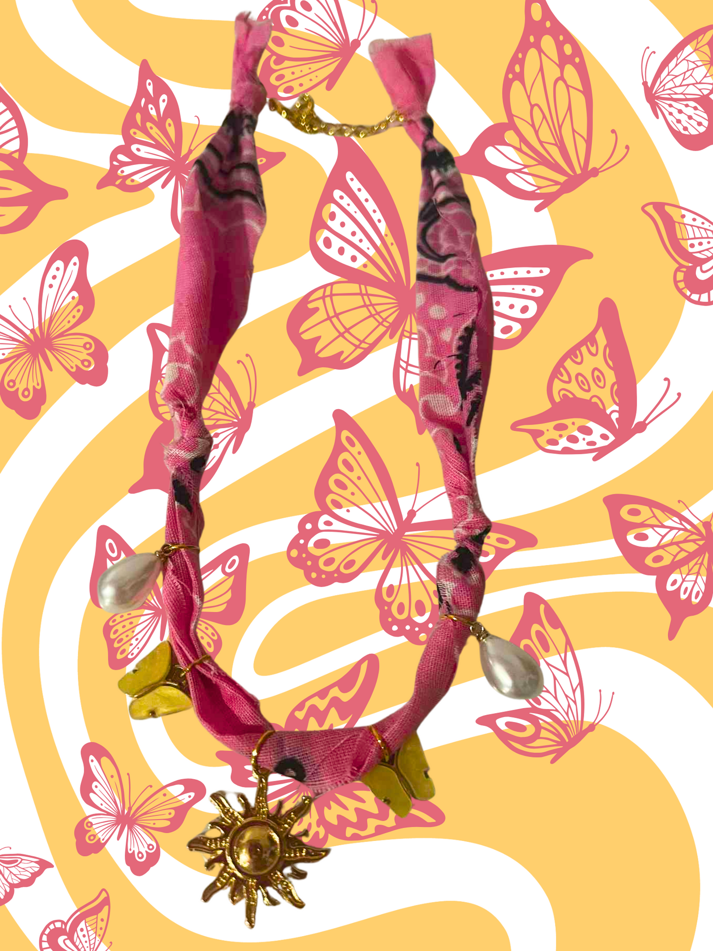 Sunny Girl Bandana Charm Necklace