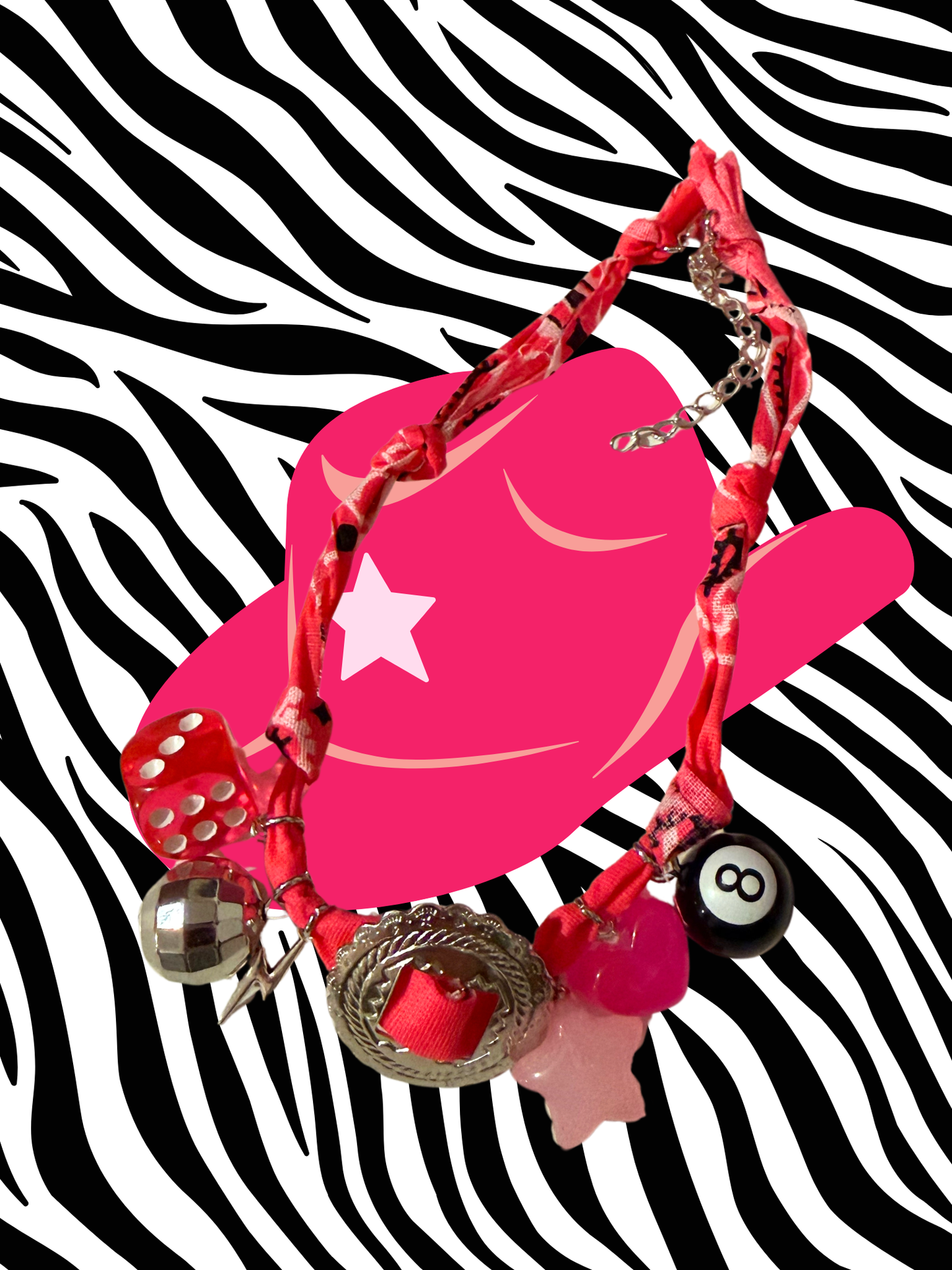 She’s Feral Bandana Charm Necklace