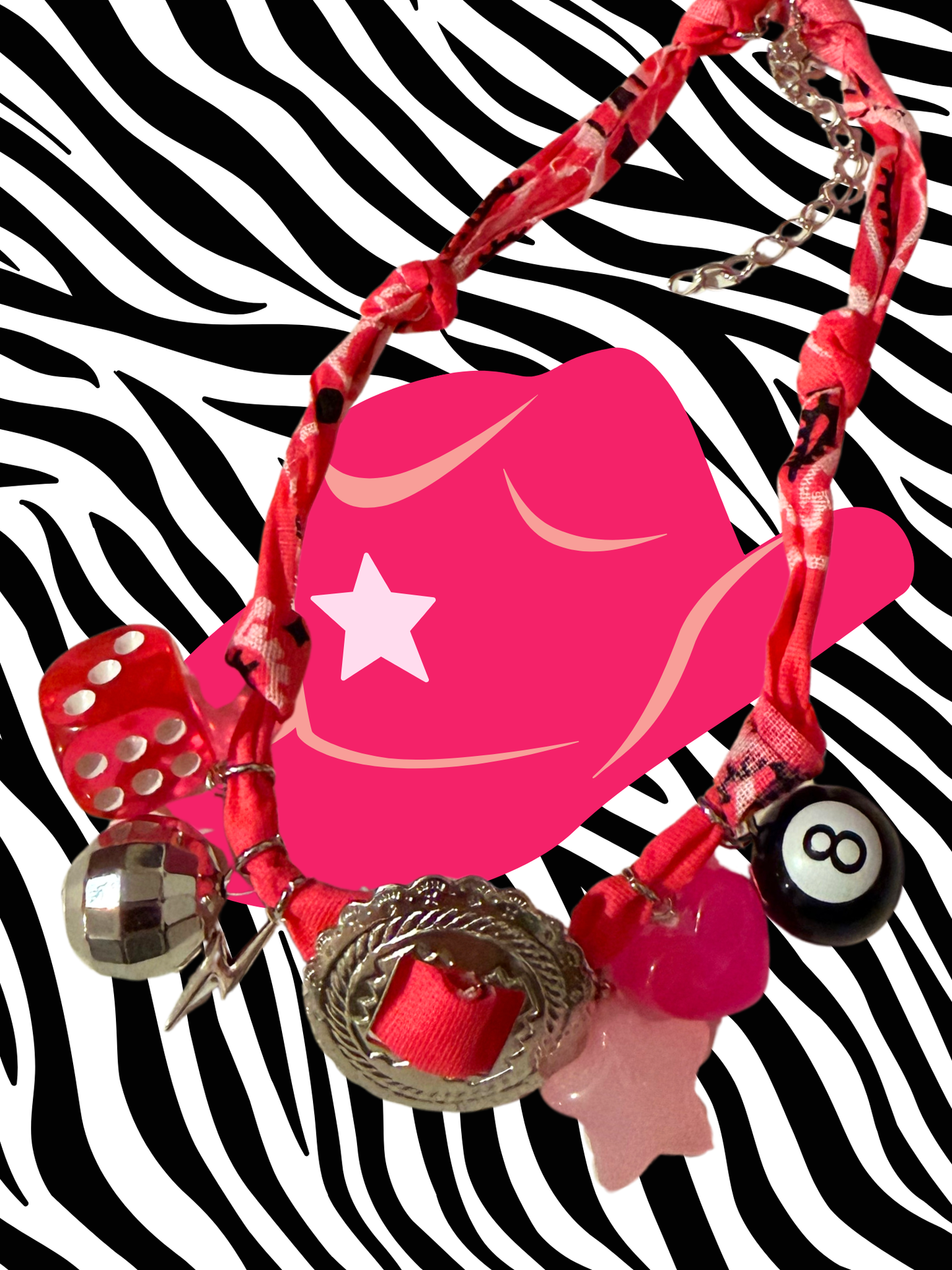 She’s Feral Bandana Charm Necklace