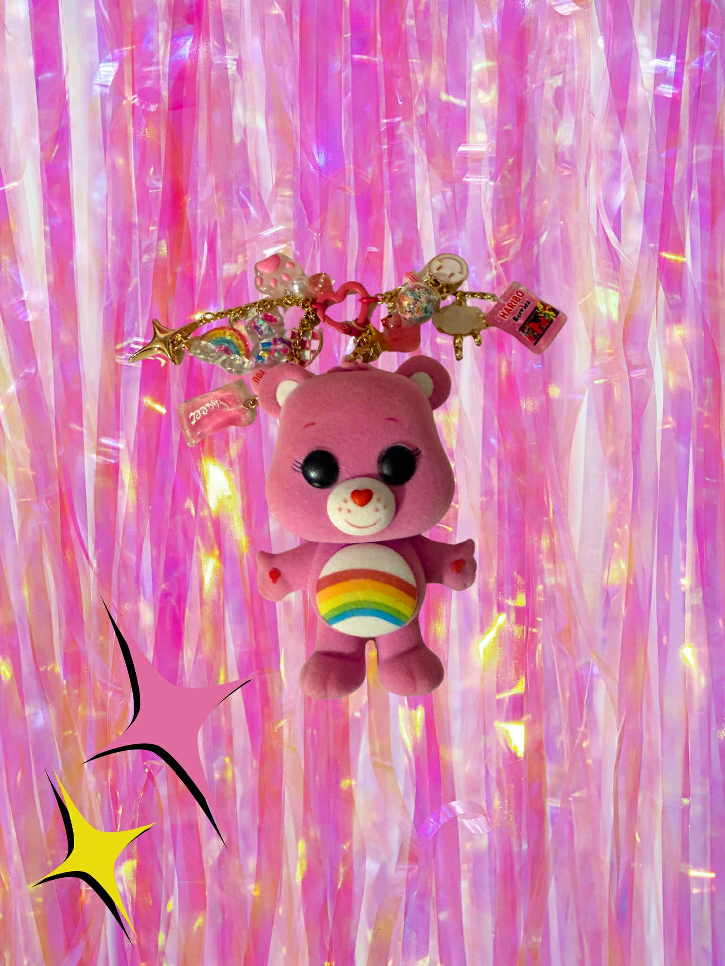 Cheer Bear Carebear Figure Keychain