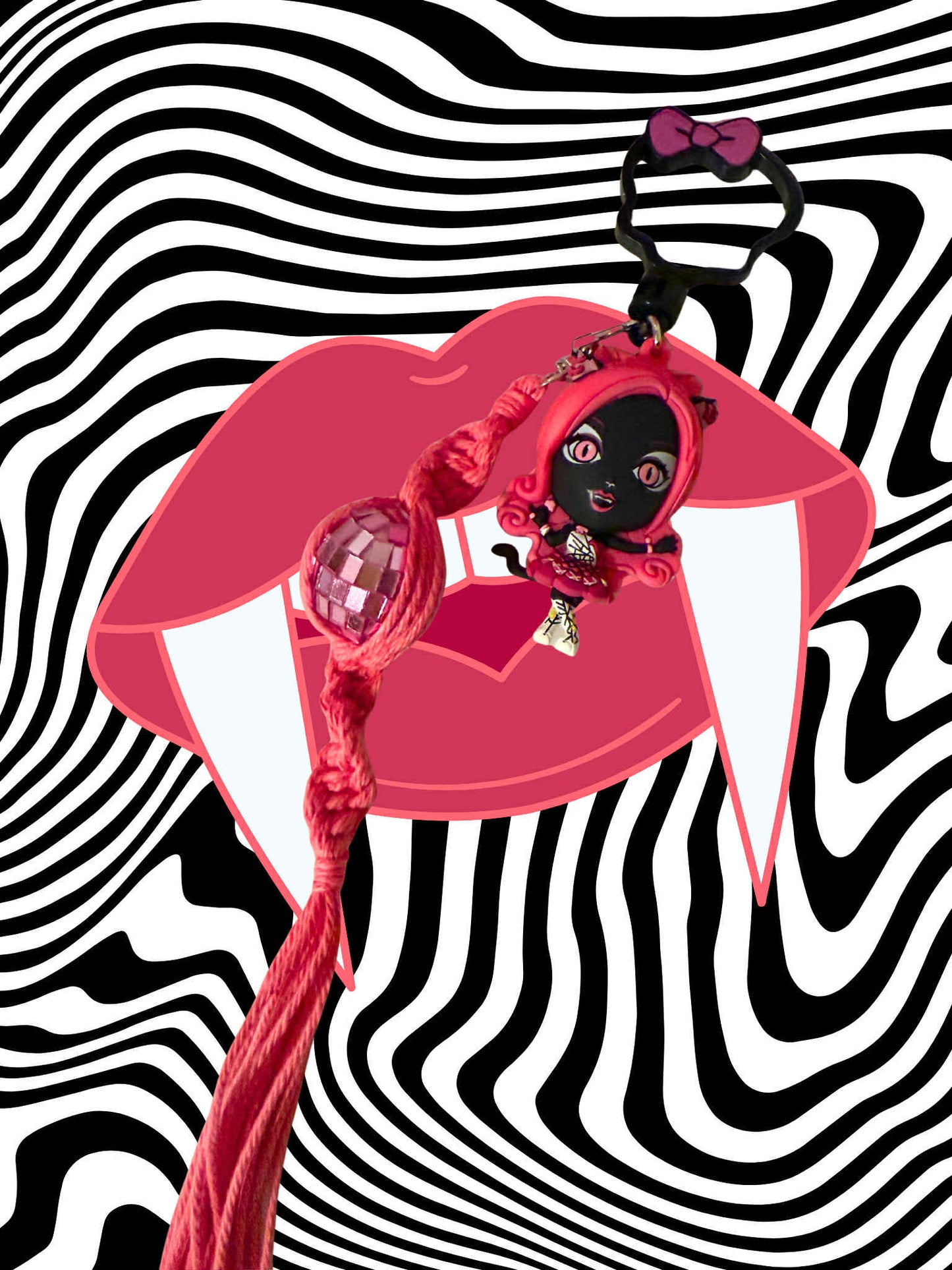 Catty Noir Monster High Macrame Keychain