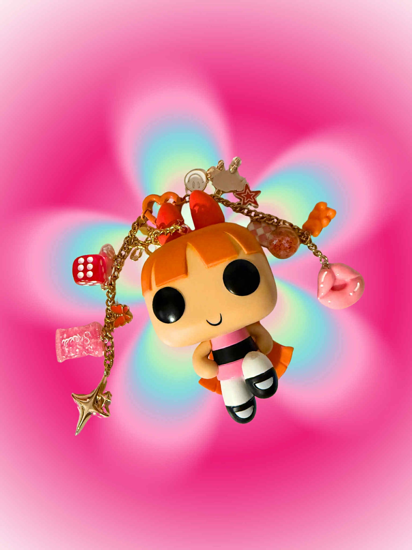 Blossom Powerpuff Girl Figure Keychain
