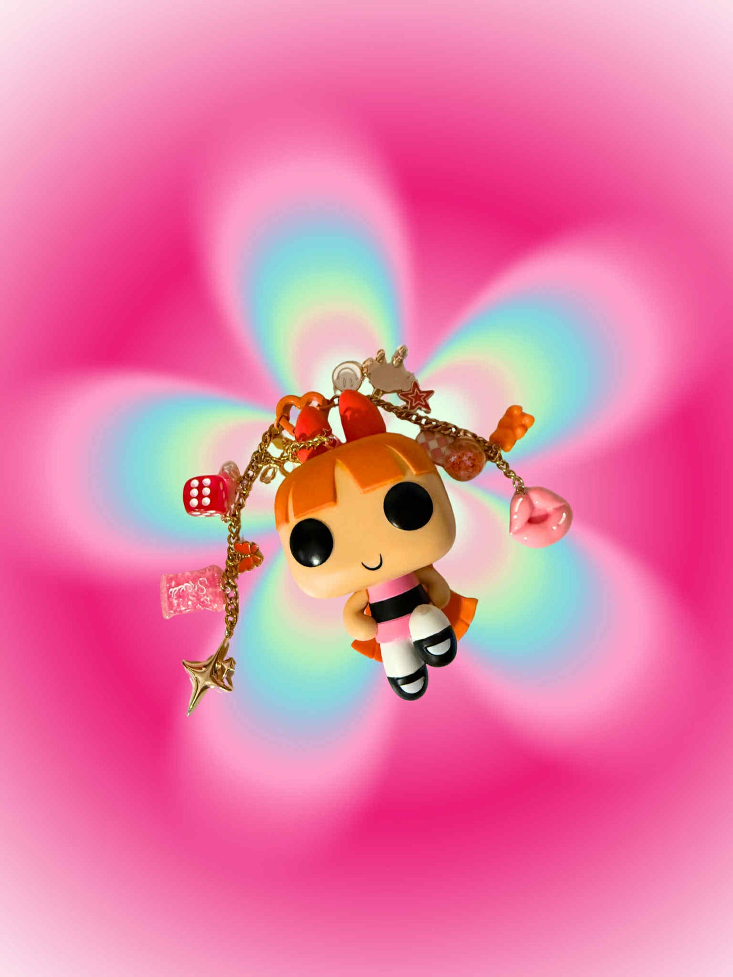 Blossom Powerpuff Girl Figure Keychain