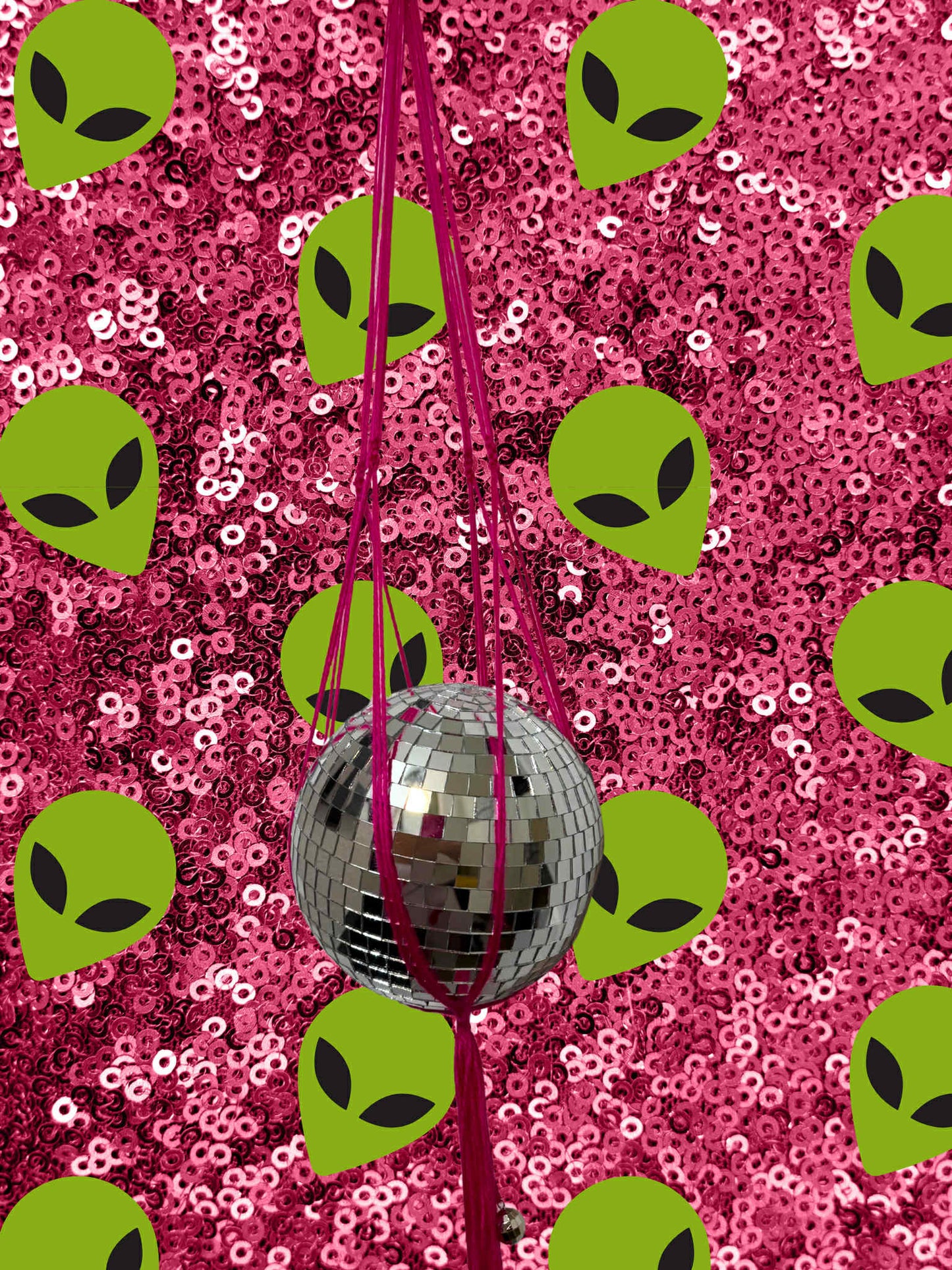 Cosmic Barbie Macrame Disco Ball Hanger