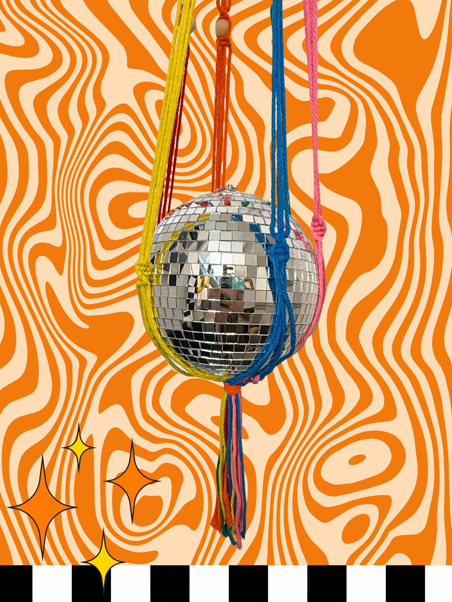 Chasing Rainbows Macrame Disco Ball Hanger