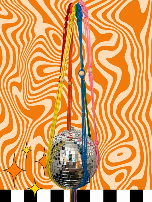 Chasing Rainbows Macrame Disco Ball Hanger
