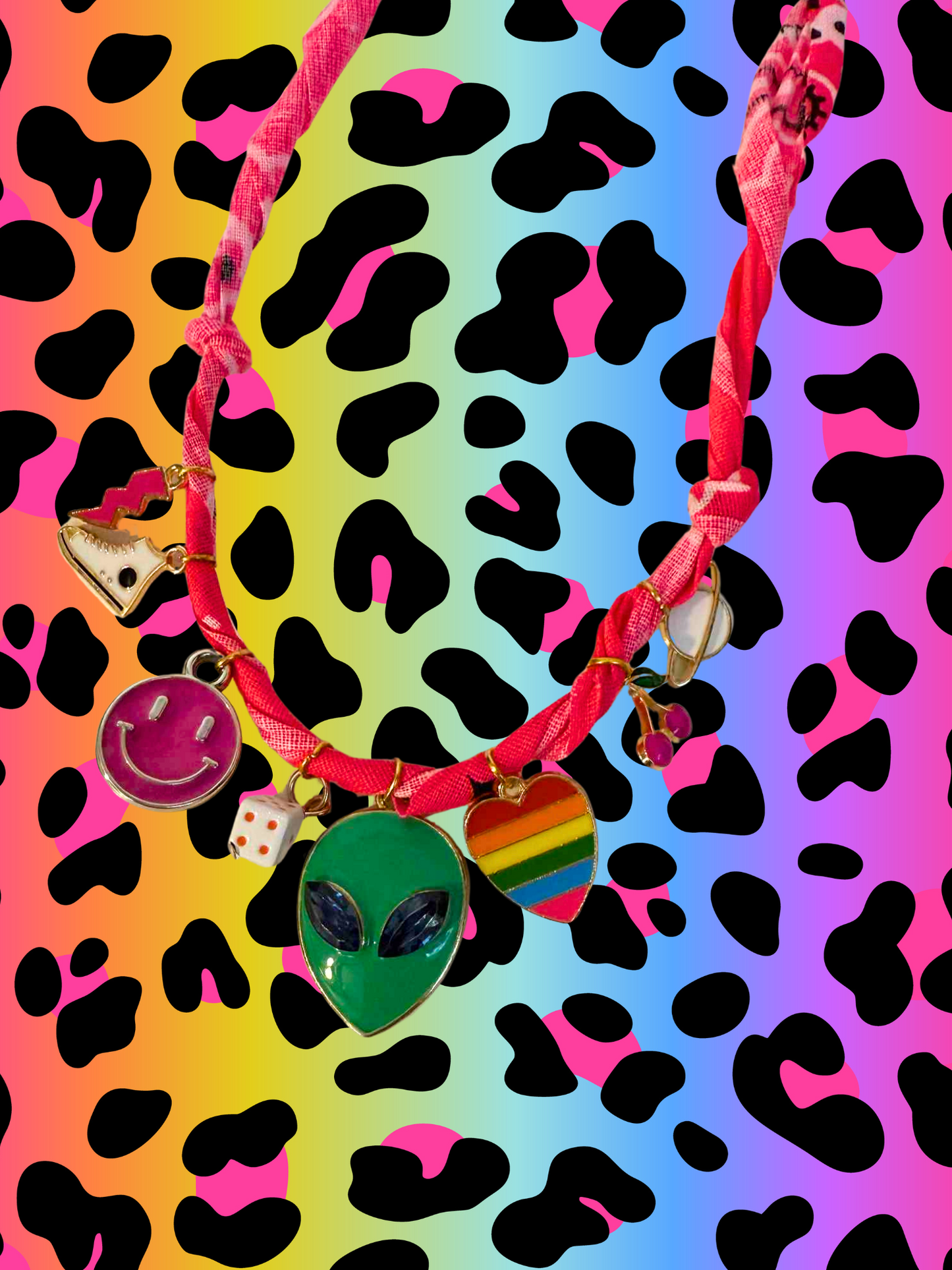 Weirdo at Heart Bandana Charm Necklace