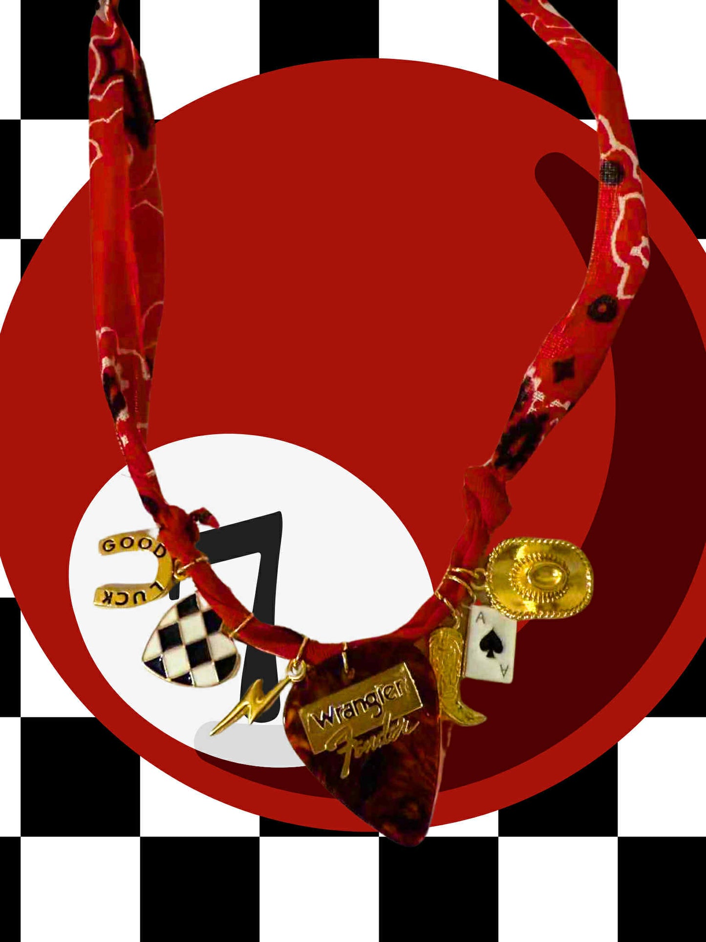 Choosin Texas Bandana Charm Necklace