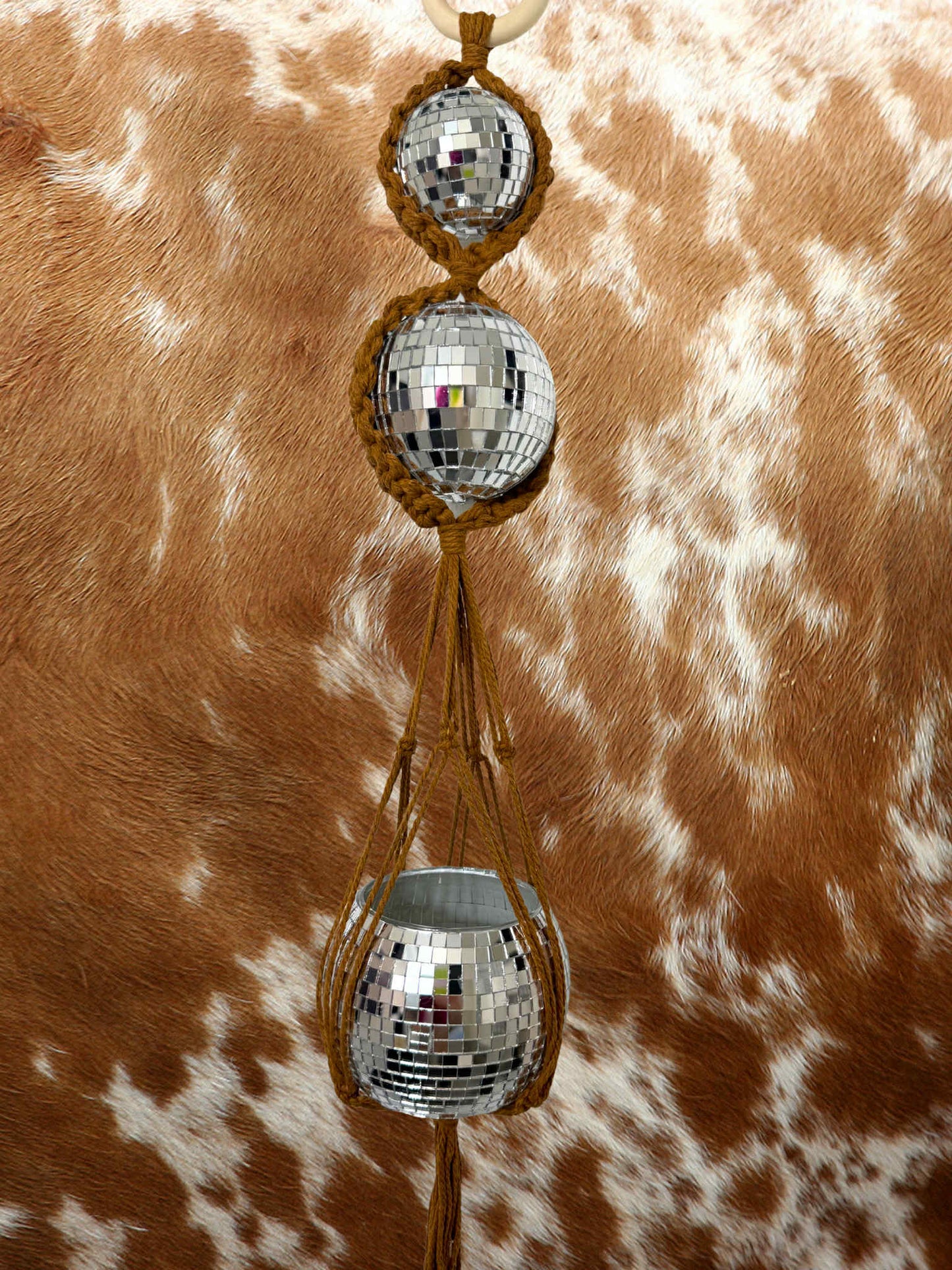 Disco in the Desert Macrame Disco Ball Hanger