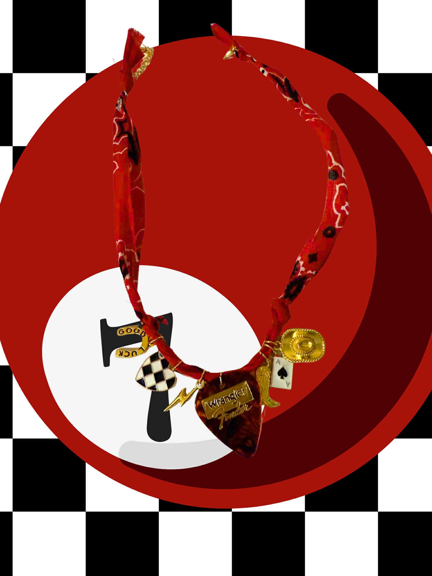 Choosin Texas Bandana Charm Necklace