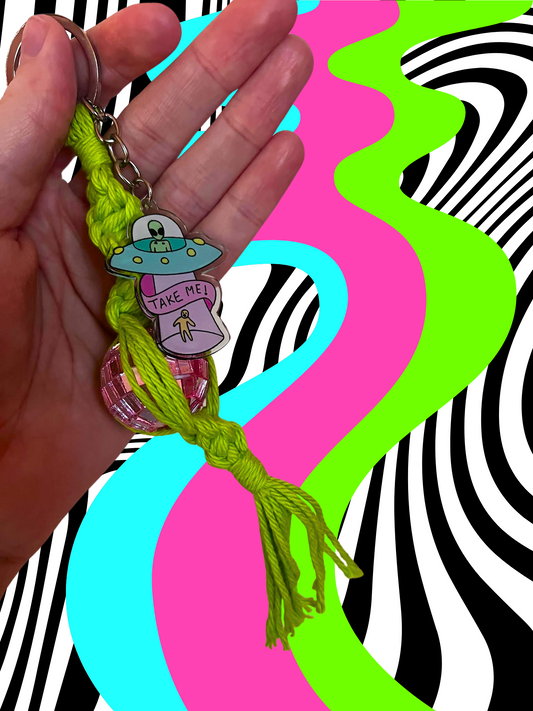 Take Me Outta Here Macrame Keychain